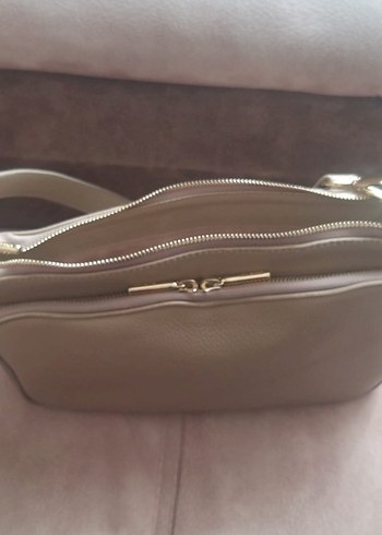 GUZİNİ 6751 %100 HAKİKİ GERÇEK DERİ ÇANTA KUM BEJİ - Görsel 9