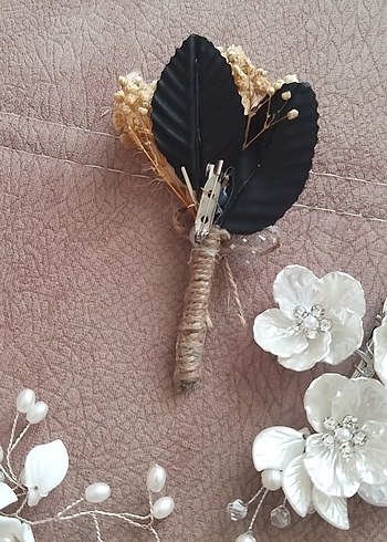 GELİN SAÇI Beyaz Boncuklu Bohem Saç Aksesuarı Seti - Görsel 7