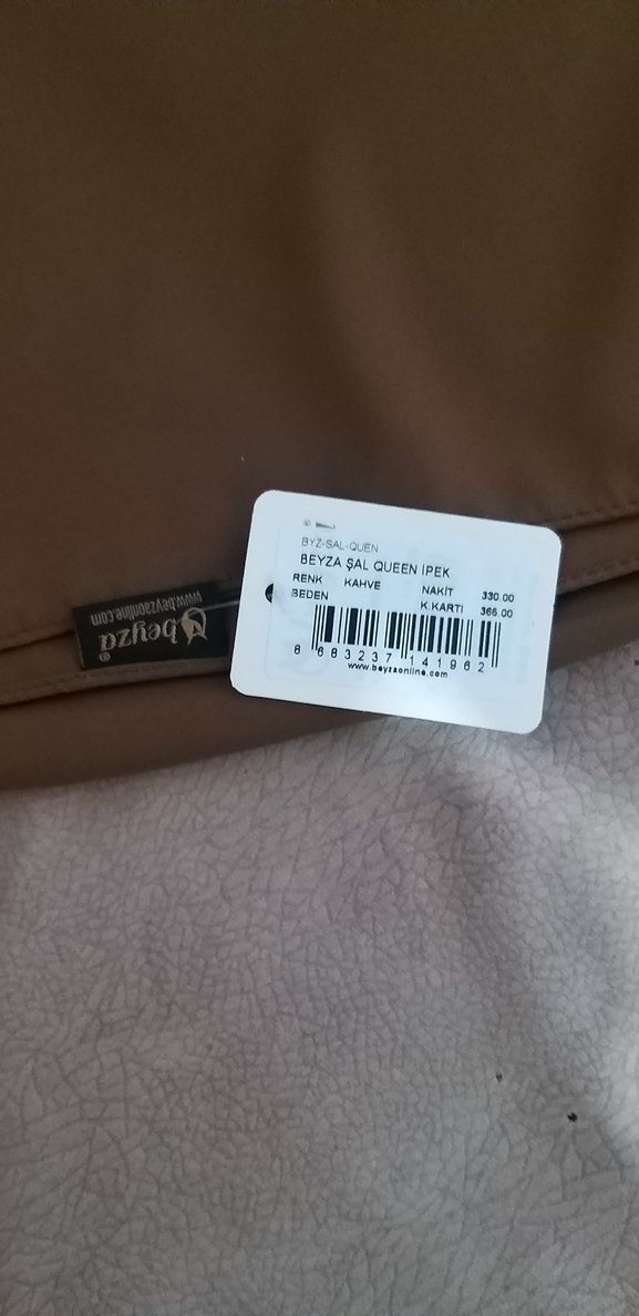 BEYZA QEEN İPEK KAHVERENGİ  Bej Kadın Şal 75/190 - Görsel 5