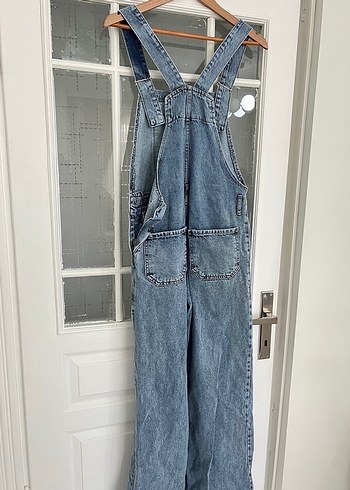 Kadın Mavi Kot Askılı Bol Kesim Tulum - Görsel 2