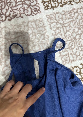 l Beden Kadın Lacivert askılı Uzun Tulum