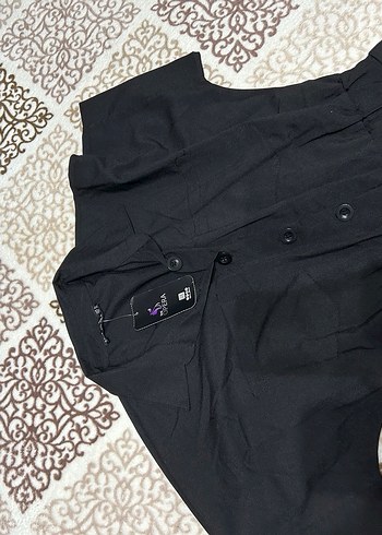 xl Beden siyah Renk Siyah kısa kollu keten Kadın Tulum