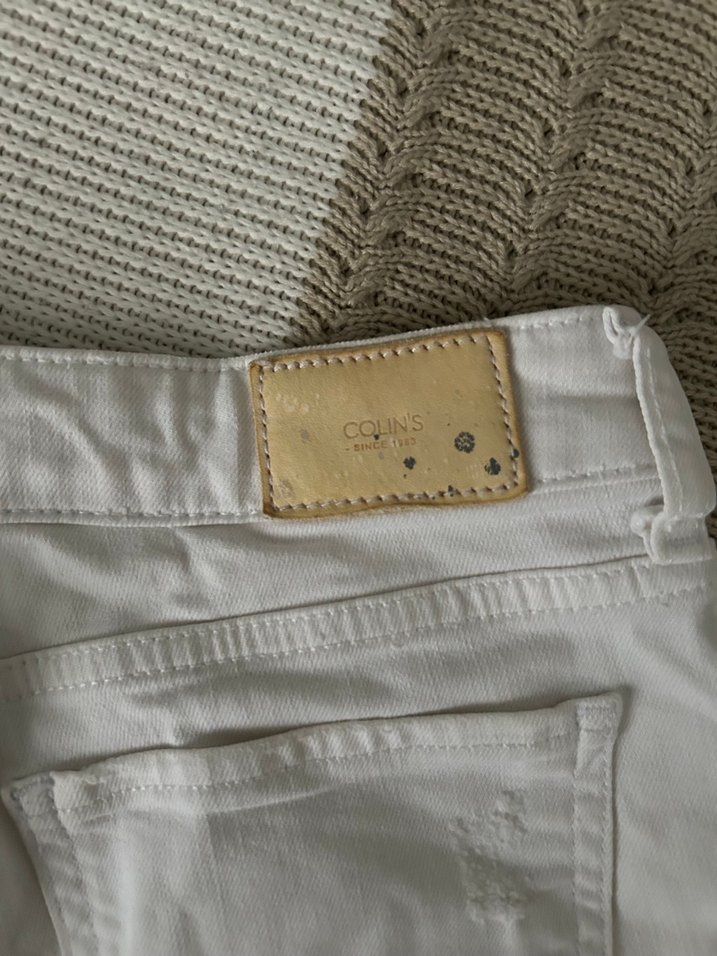 Beyaz Mini Kot Şort - Görsel 3