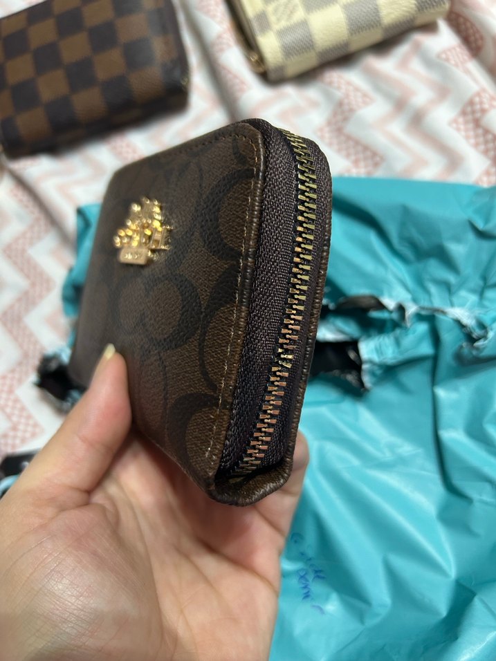 Coach Kahverengi Deri Fermuarlı Cüzdan - Görsel 3