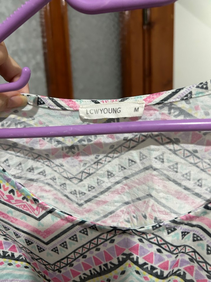 Bohem Çok Renkli Düğmeli Hamile Bluzu - Görsel 3