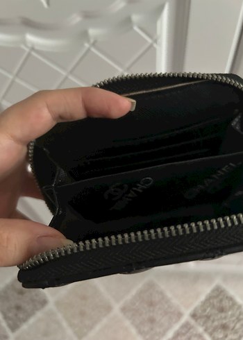 Siyah Deri Fermuarlı Chanel Cüzdan - Görsel 4