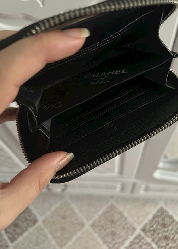 Siyah Deri Fermuarlı Chanel Cüzdan - Görsel 5