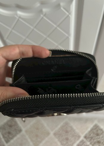 Siyah Deri Fermuarlı Chanel Cüzdan - Görsel 6