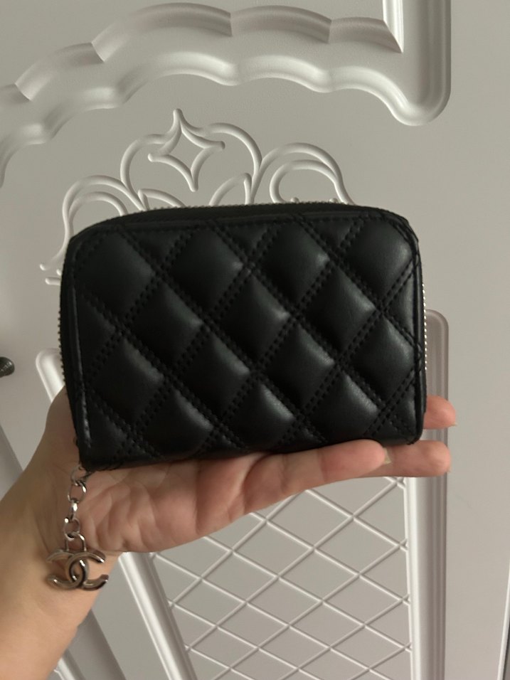 Siyah Deri Fermuarlı Chanel Cüzdan - Görsel 3