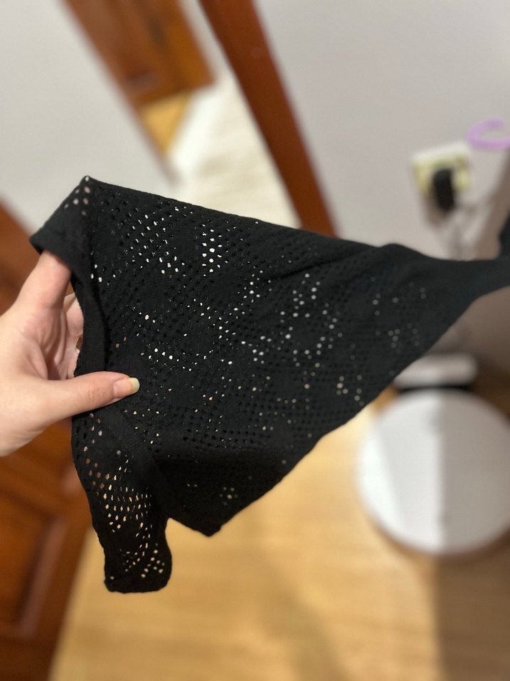 Kadın Siyah V Yaka Uzun Triko Elbise - Görsel 2