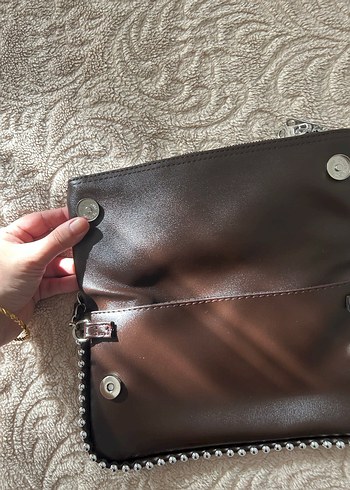 Kahverengi Parlak Deri Kadın Çanta - Görsel 2