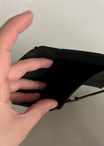 Siyah Yılan Derisi Desenli Deri Kadın Cüzdan - Görsel 5