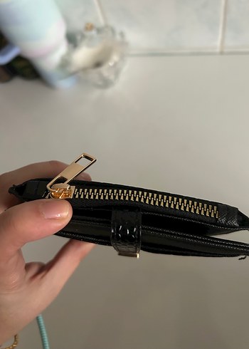 Siyah Yılan Derisi Desenli Deri Kadın Cüzdan - Görsel 3