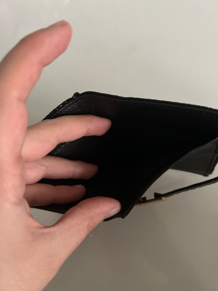 Siyah Yılan Derisi Desenli Deri Kadın Cüzdan - Görsel 5