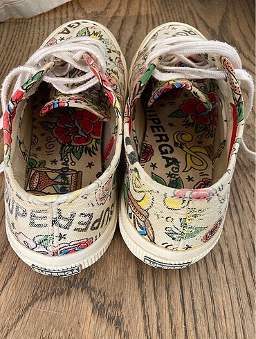 38 Beden çeşitli Renk Orjinal Superga 33357 Rubber, 38 numara çiçekli canvas ayakkabı