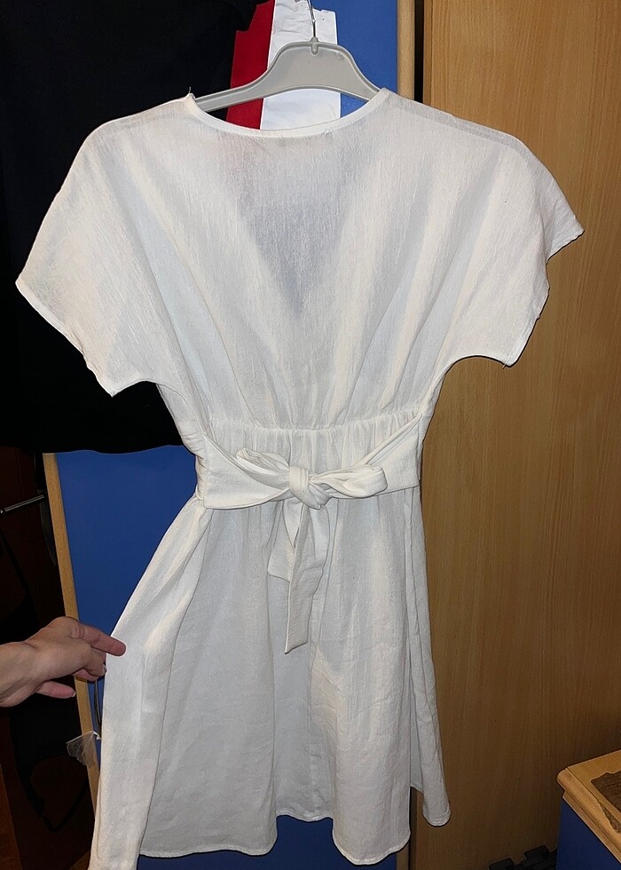 beyaz mini elbise - Görsel 3