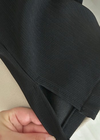 m Beden Düğmeli Siyah Kumaş Kadın Pantolon