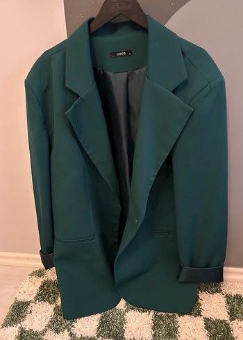Zara Düğmeli Yeşil Kadın Blazer Ceket