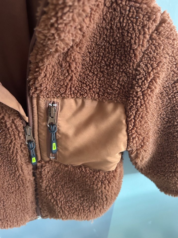 Kahverengi Erkek Çocuk Peluş Ceket - Görsel 5