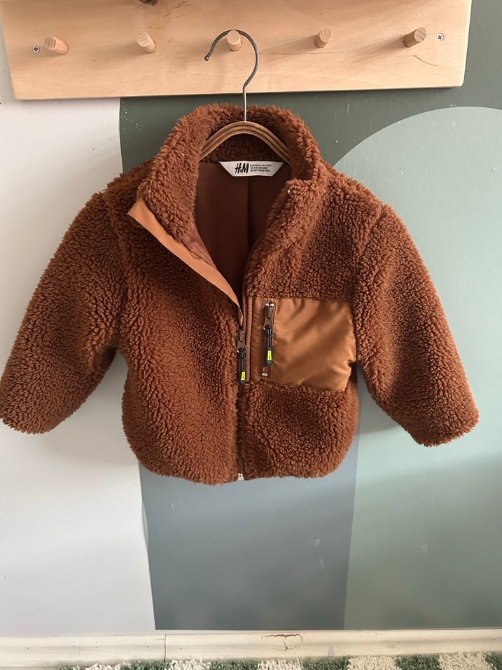 Kahverengi Erkek Çocuk Peluş Ceket - Görsel 3