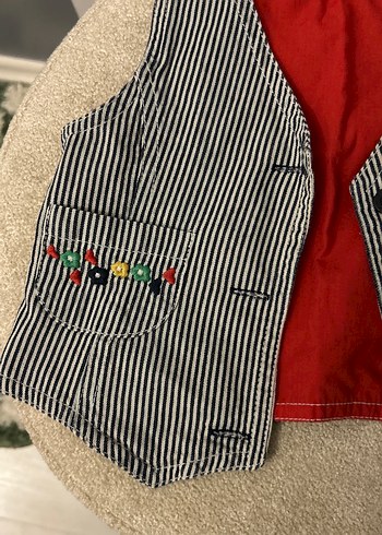 Çizgili Nakışlı Erkek Çocuk Yelek - Görsel 2