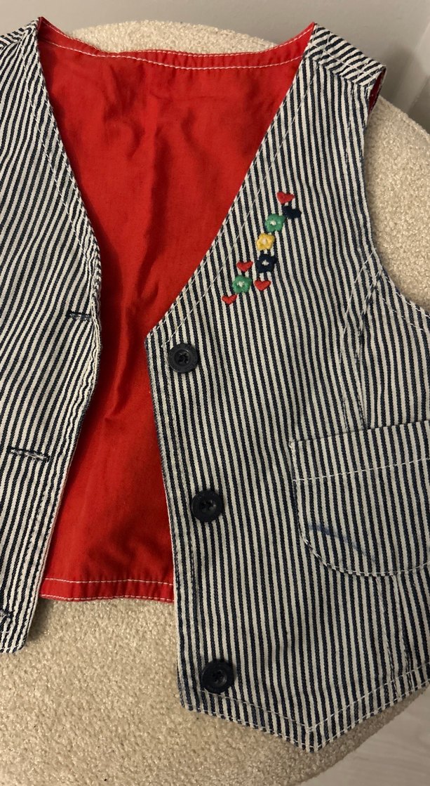 Çizgili Nakışlı Erkek Çocuk Yelek - Görsel 3