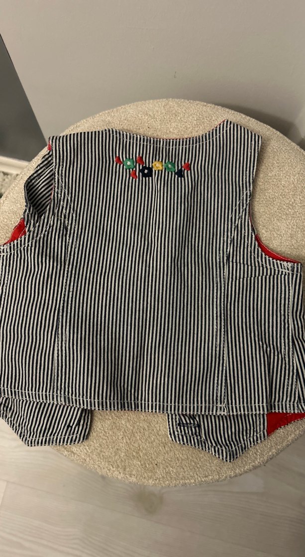 Çizgili Nakışlı Erkek Çocuk Yelek - Görsel 4