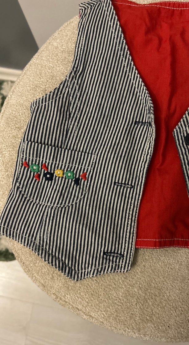 Çizgili Nakışlı Erkek Çocuk Yelek - Görsel 2