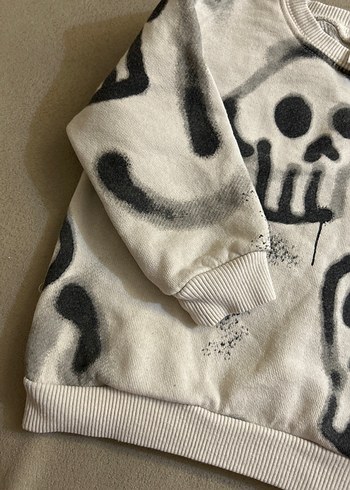 Erkek Gri Pamuklu Baskılı Sweatshirt - Görsel 3