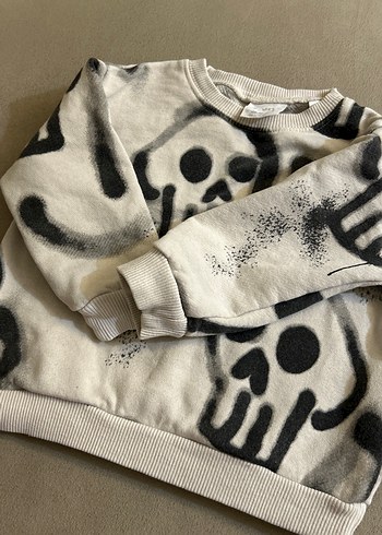 Erkek Gri Pamuklu Baskılı Sweatshirt - Görsel 4