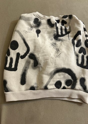 Erkek Gri Pamuklu Baskılı Sweatshirt - Görsel 5