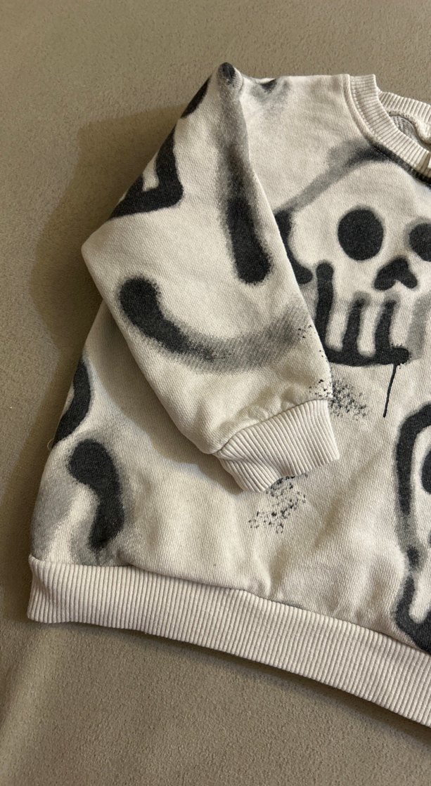 Erkek Gri Pamuklu Baskılı Sweatshirt - Görsel 3