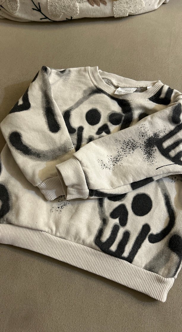 Erkek Gri Pamuklu Baskılı Sweatshirt - Görsel 4