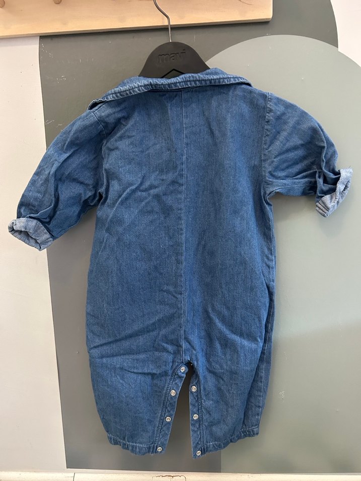 Erkek Çocuk Kot Tulum, Düğmeli, Kısa Kollu - Görsel 4