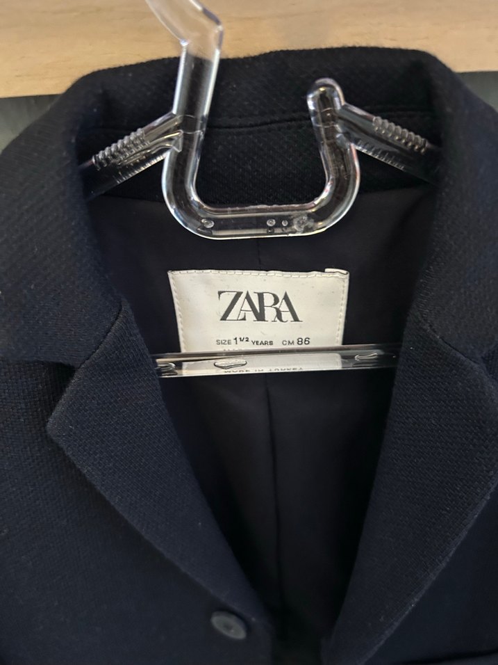 Zara Lacivert Düğmeli çocuk Blazer Ceket - Görsel 2