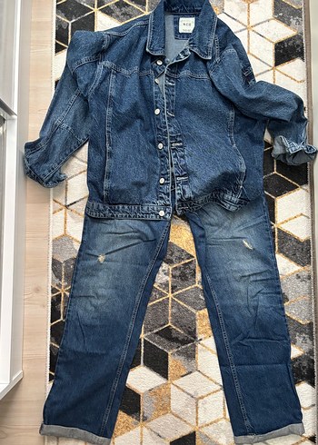 Diğer Koyu Mavi Denim Takim
