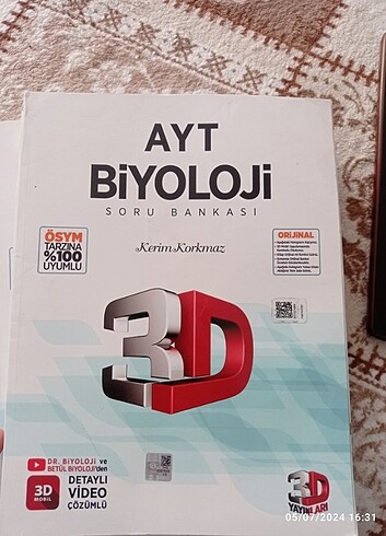 3d yayınları ayt biyoloji 