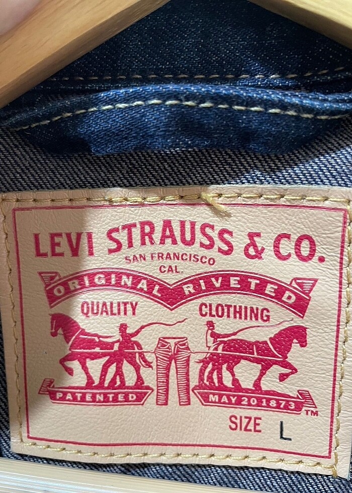 Orijinal Levis marka L beden kot ceket - Görsel 3
