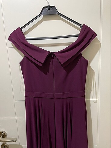 Uzun şifon 38 beden mürdüm abiye elbise - Görsel 4