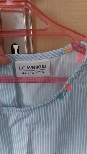 11-12 Yaş Beden mavi Renk Lcw 11-12 yaş poplin elbise