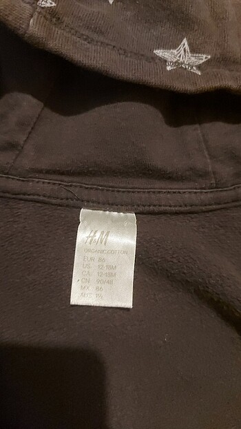 12-18 Ay Beden kahverengi Renk H&M 12-18 ay fermuarlı sweatshirt