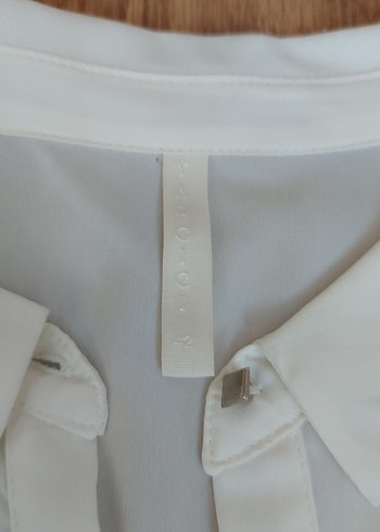 Düğmeli Beyaz Kadın Gömlek elbise - Görsel 2