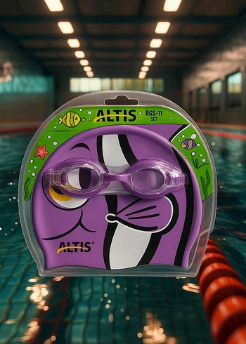 Sarı Elastik Yüzücü Gözlüğü ve Bone Seti - Görsel 5