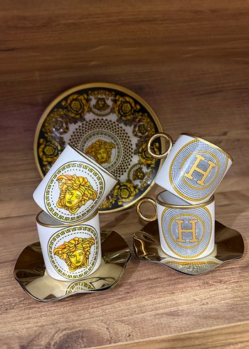 Hermes marka Altın İşlemeli Modern Klasik Tabak - Görsel 3