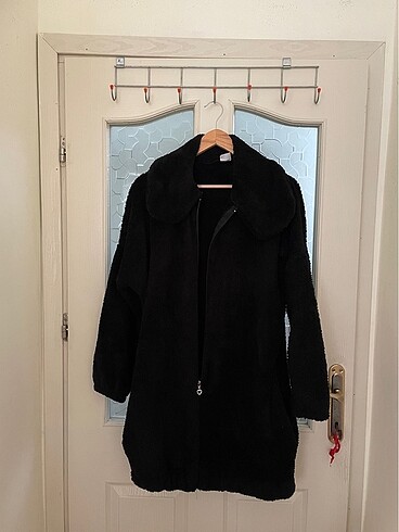 Zara Bayan Siyah Peluş Mont