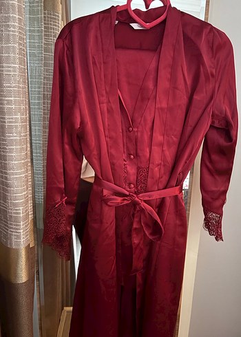 Bordo Vintage Bohem Uzun Kollu Kadın Elbise - Görsel 5