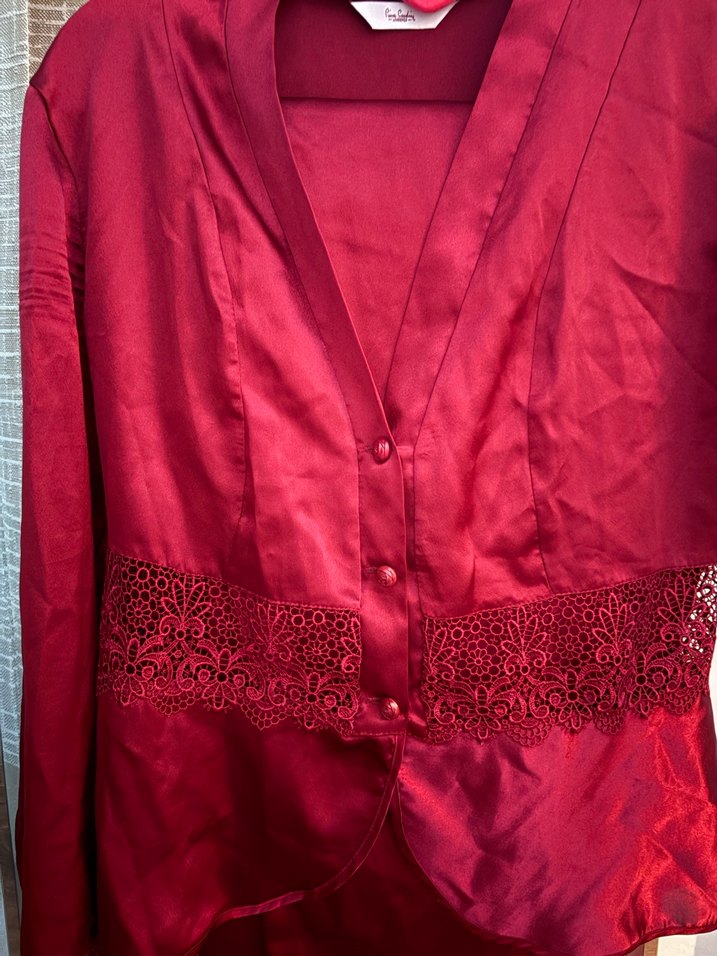 Bordo Vintage Bohem Uzun Kollu Kadın Elbise - Görsel 4