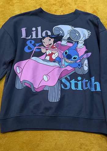 Kız Çocuk Mavi Lilo & Stitch Baskılı Tişört - Görsel 2