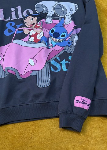 Kız Çocuk Mavi Lilo & Stitch Baskılı Tişört - Görsel 3