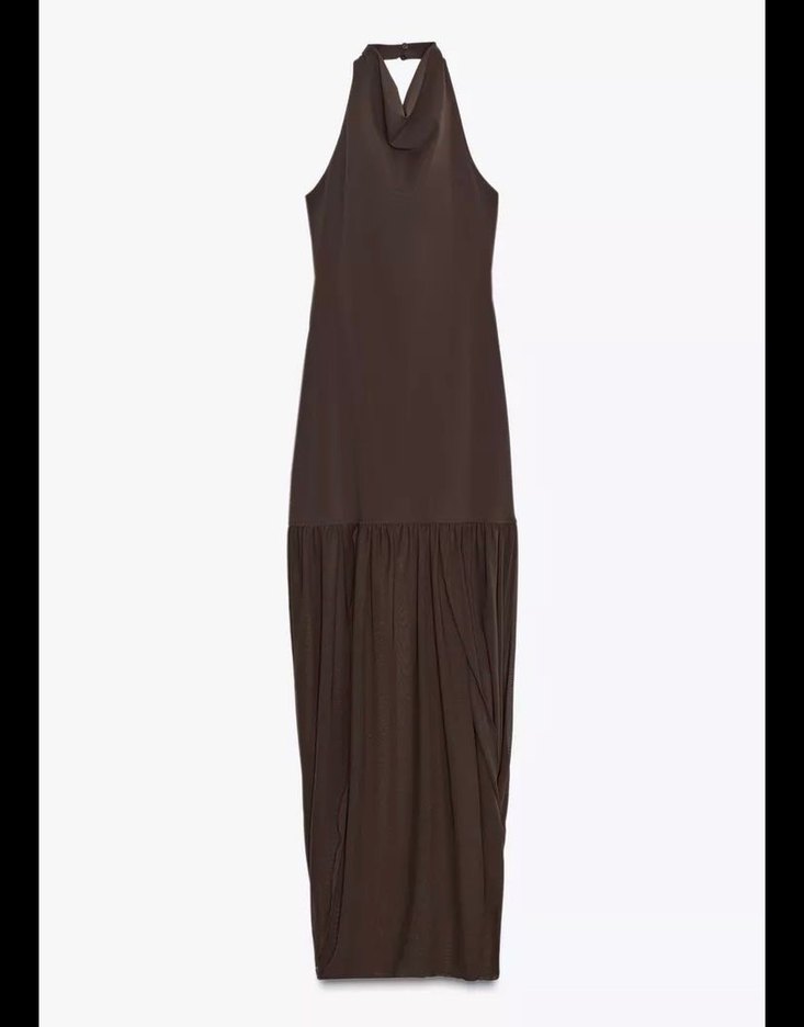 Zara kombinasyonlu halter elbise - Görsel 2